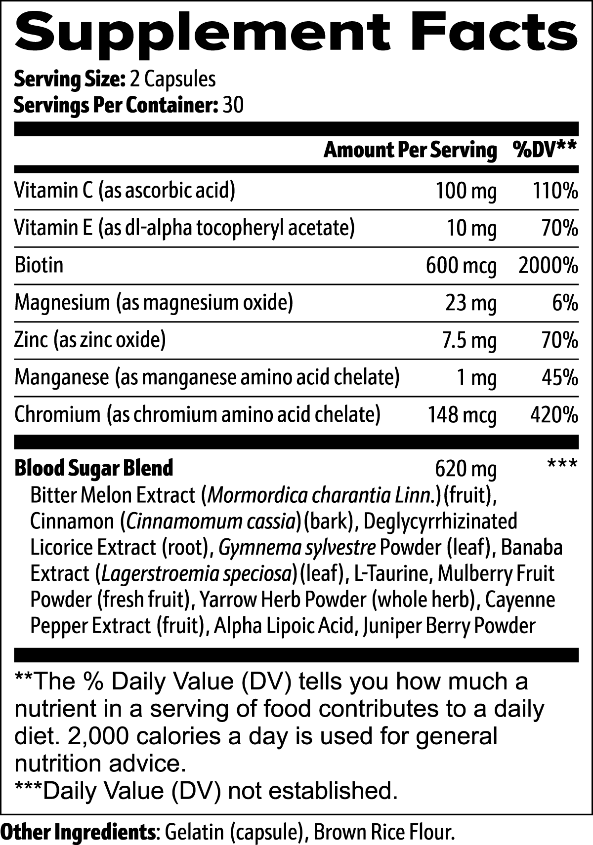 SUPPORTS HEALTHY BLOOD SUGAR
